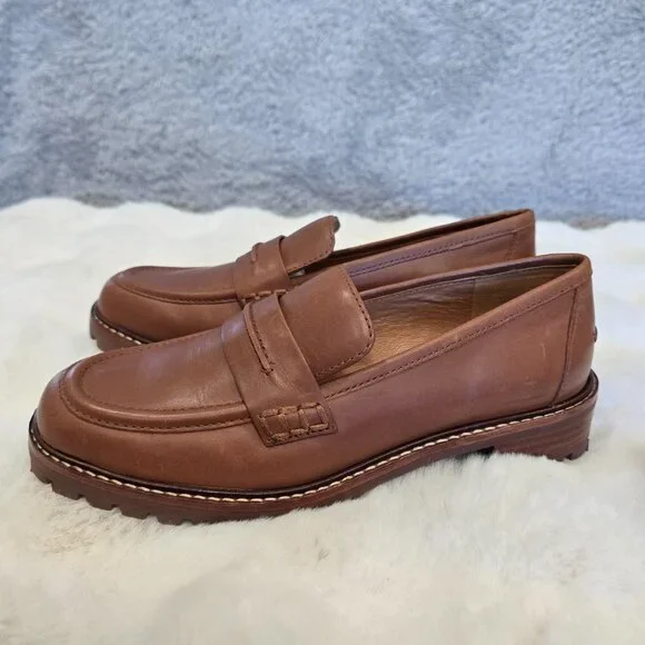 Madewell Corinne Lugsole Loafer NE526 Women's Sizes Dried Maple Leather Size 5.5 - Picture 2 of 8